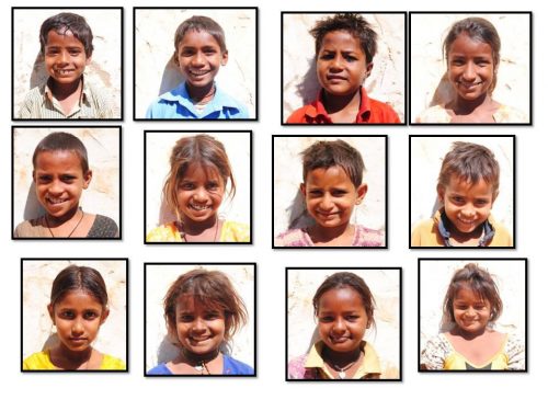 Passport size photos for SKO kids to be admitted through RTE in various private schools across Pilani in 2013.