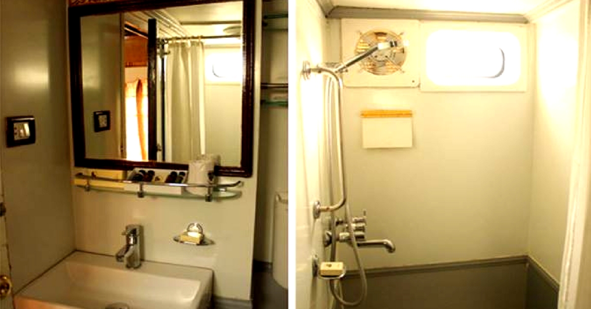 The bathrooms on this luxury train are truly a sight to behold. Image Credit: Facebook.
