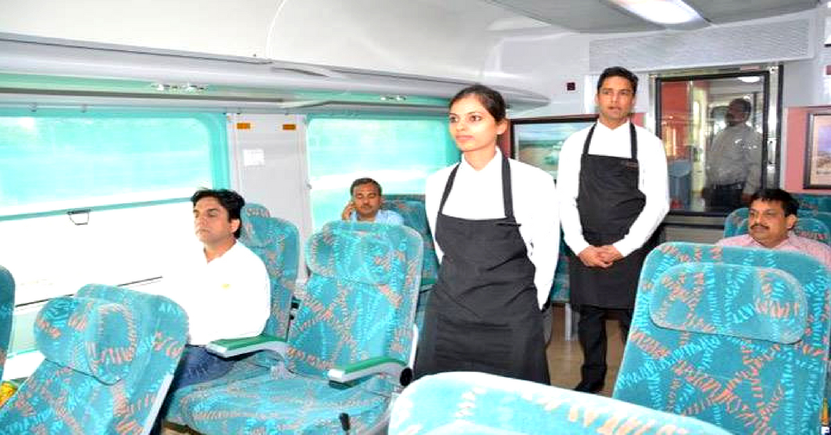 The Gatimaan Express has staff ob-board to serve food, like an airline. Image Credit: Gatiman Express