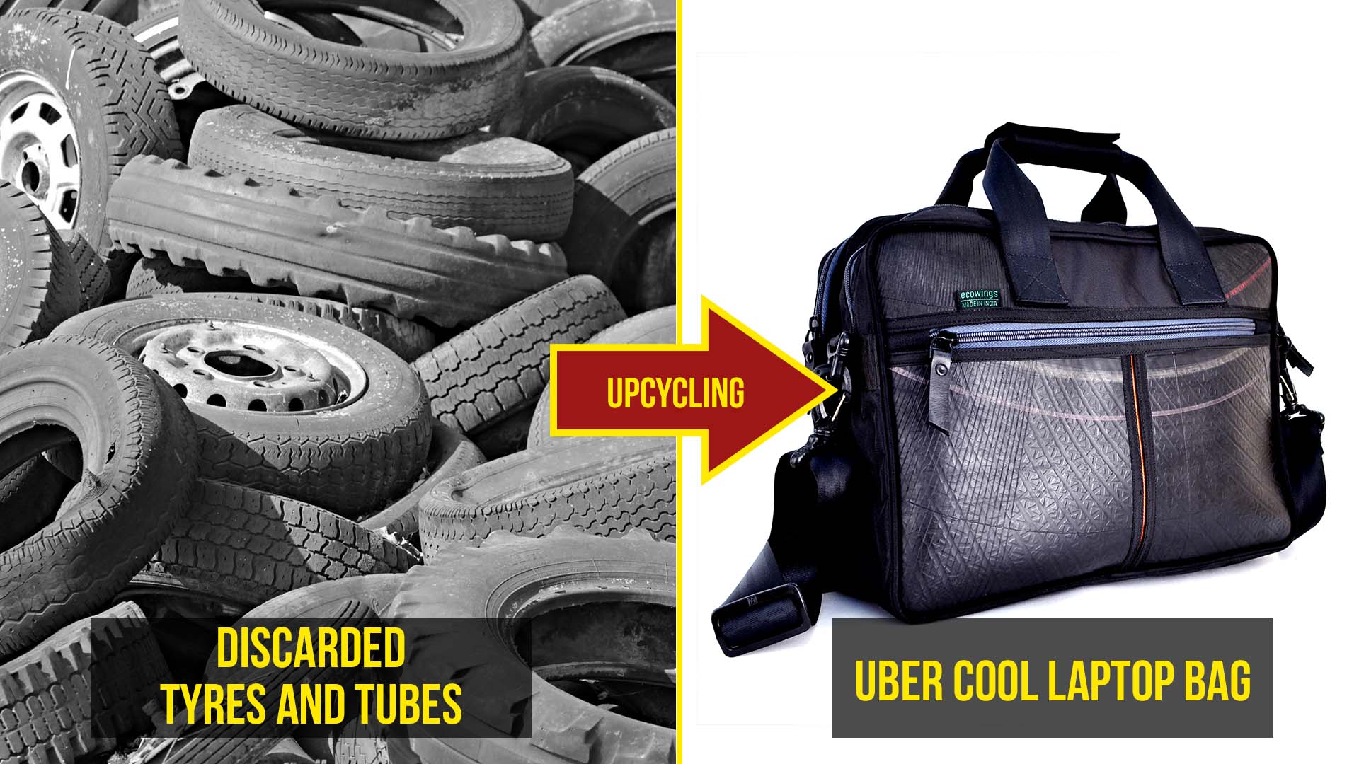 tyre laptop bag upcycling