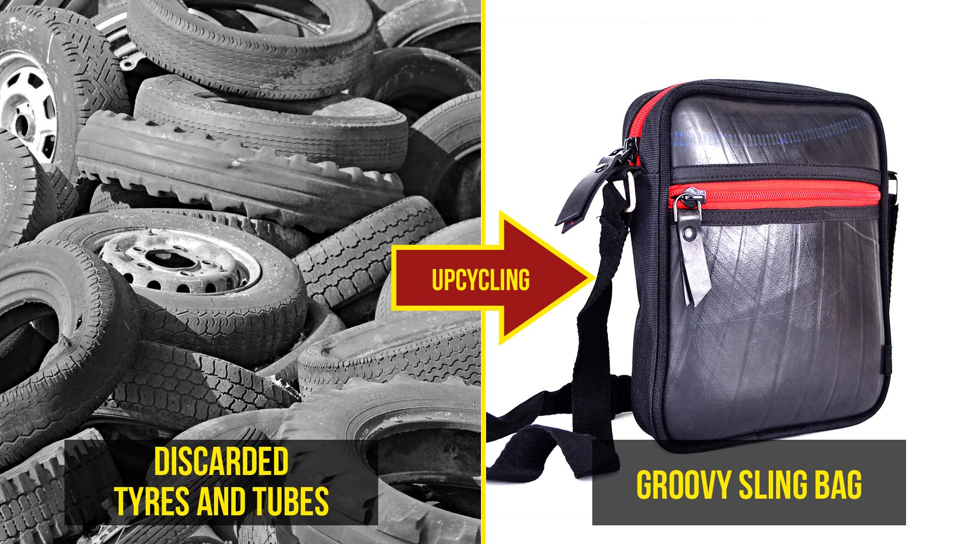 tyre sling bag upcycling