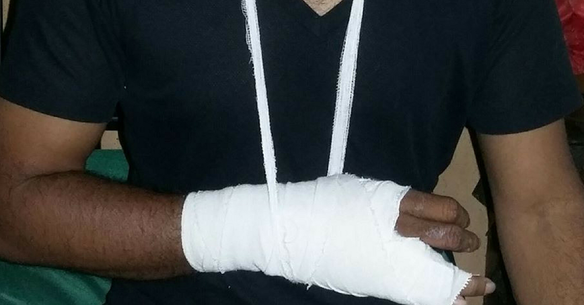 For a fracture, immobilise the affected limb as a first aid precaution. Image Credit: Newton Lucky