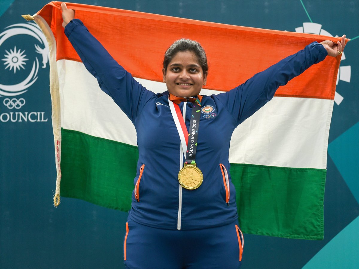 Rahi Sarnobat with the gold! (Source: Twitter/DD News)