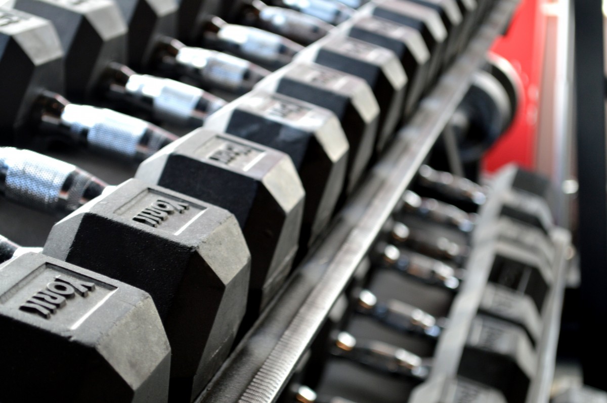 fitness weight lifting dumbbells exercise gym