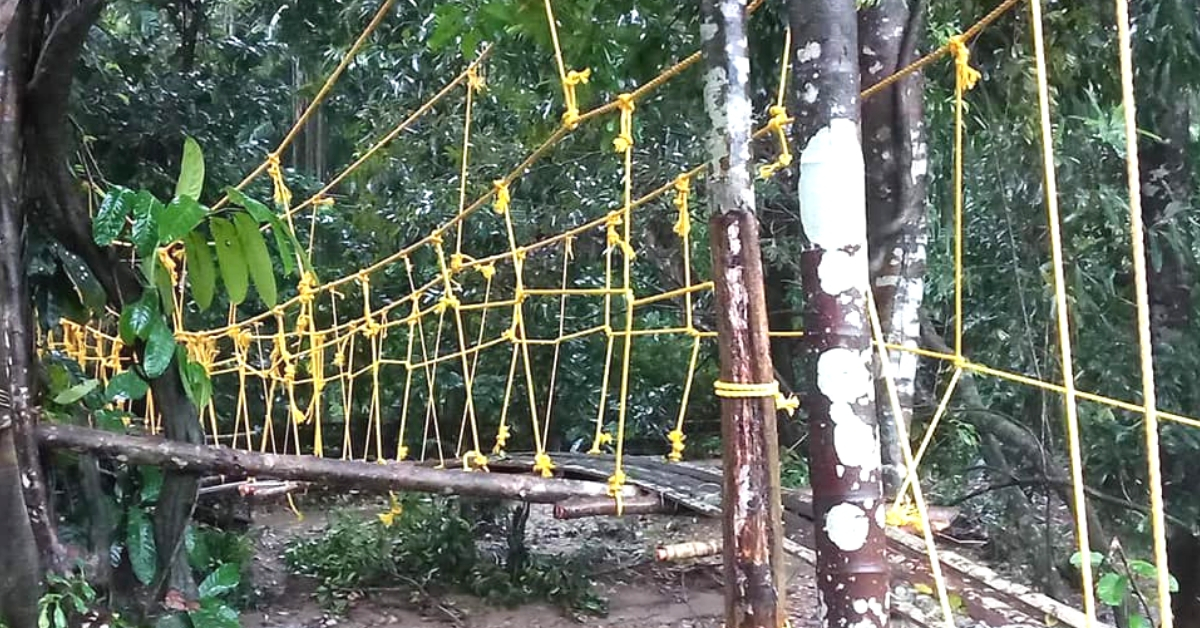 The hanging bridge, that Karnataka's Balakrishna built for his village. Chandrashekhar Shetty