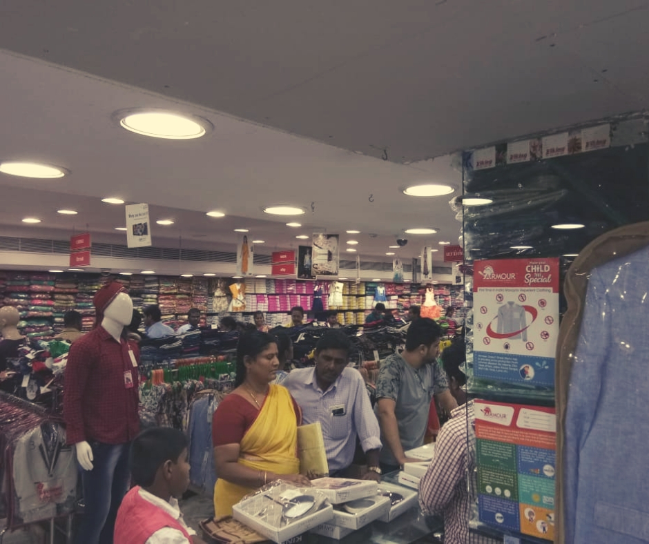 Consumers buying Armour Insect Repellent Apparels.
