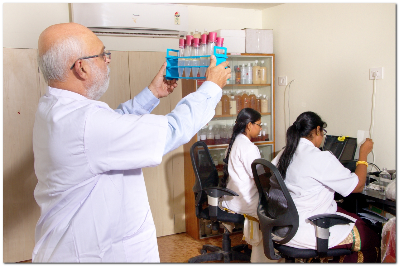 Dr. Pillai Evaluating Quality of Textile Formulations. (Source: ProKlean)