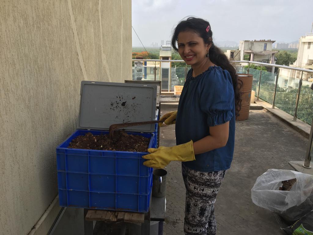 Dr. Reema doing vermiculture.